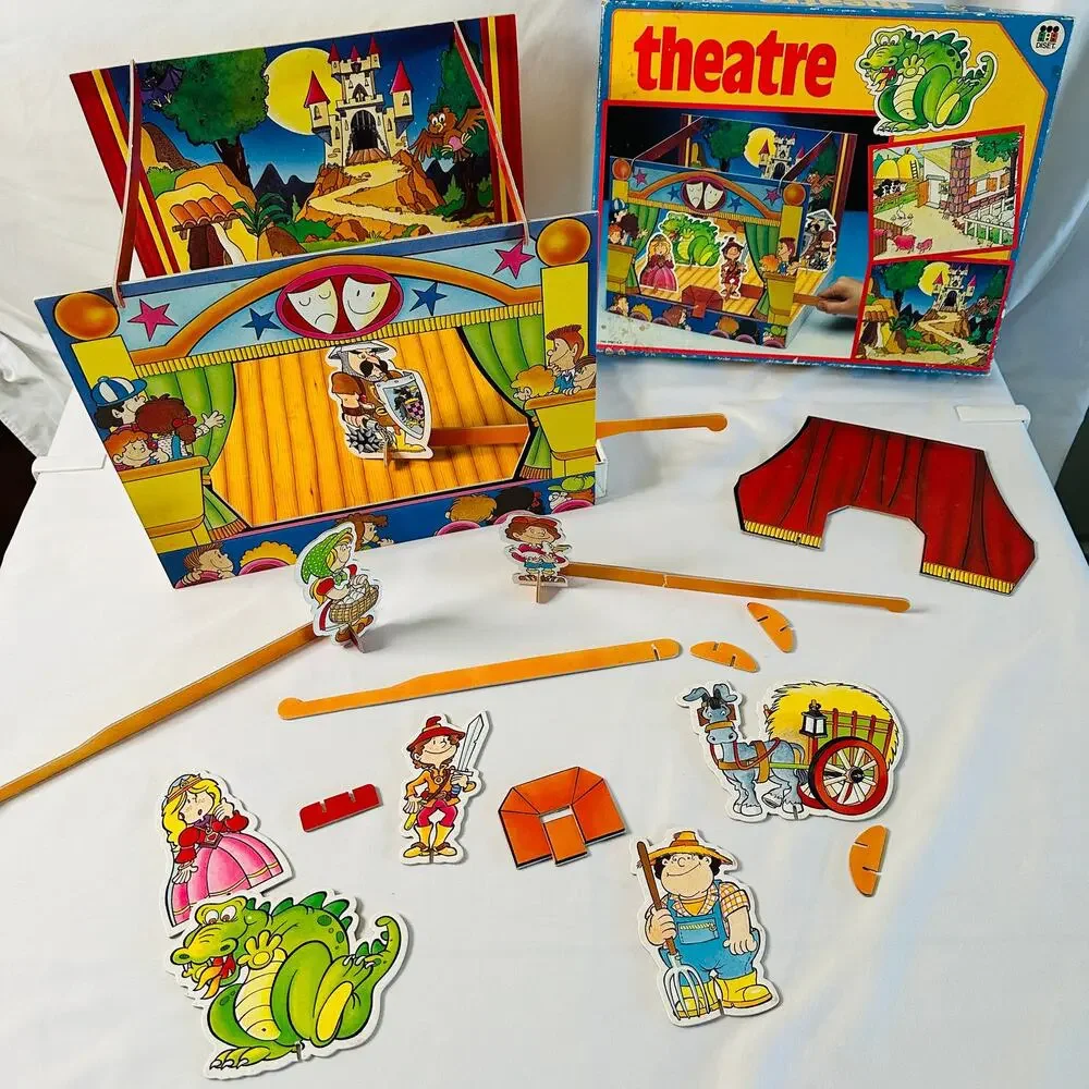 Vintage 80s Theatre Dual-Sided Medieval Fairy Tale Set Made in Spain